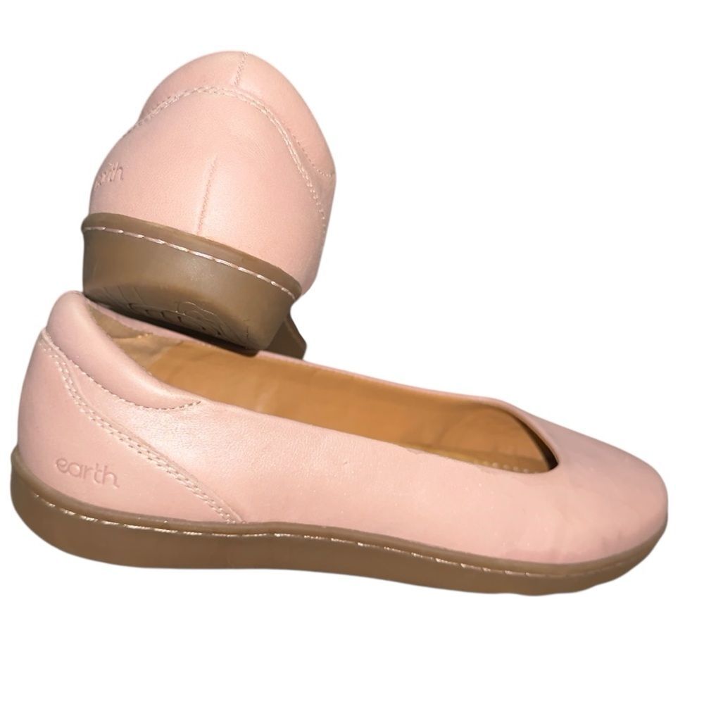 Earth Blush Pink Leather Ballet Flats Women’s 8.5 Comfort Shoes - Picture 6 of 7